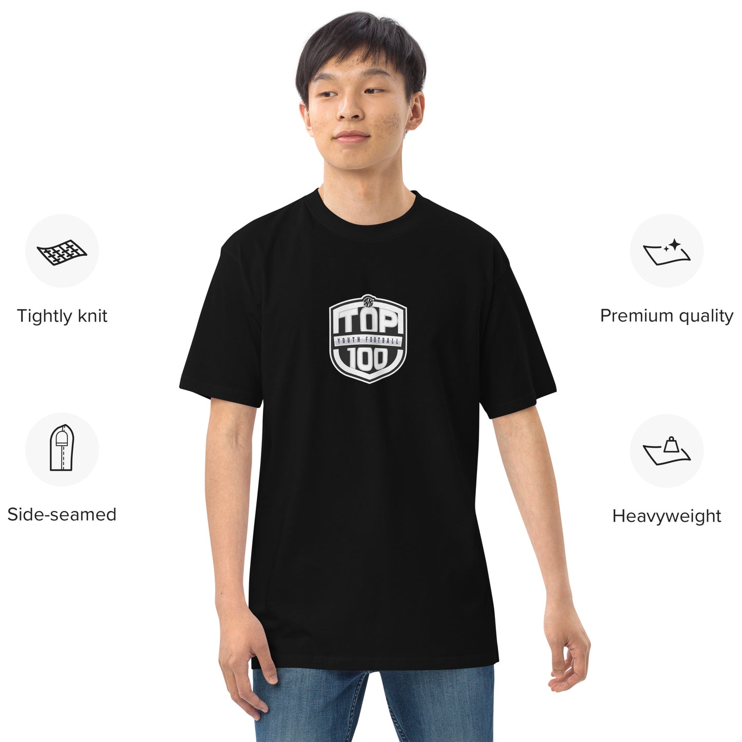 RNRTOP100 Men’s premium heavyweight tee