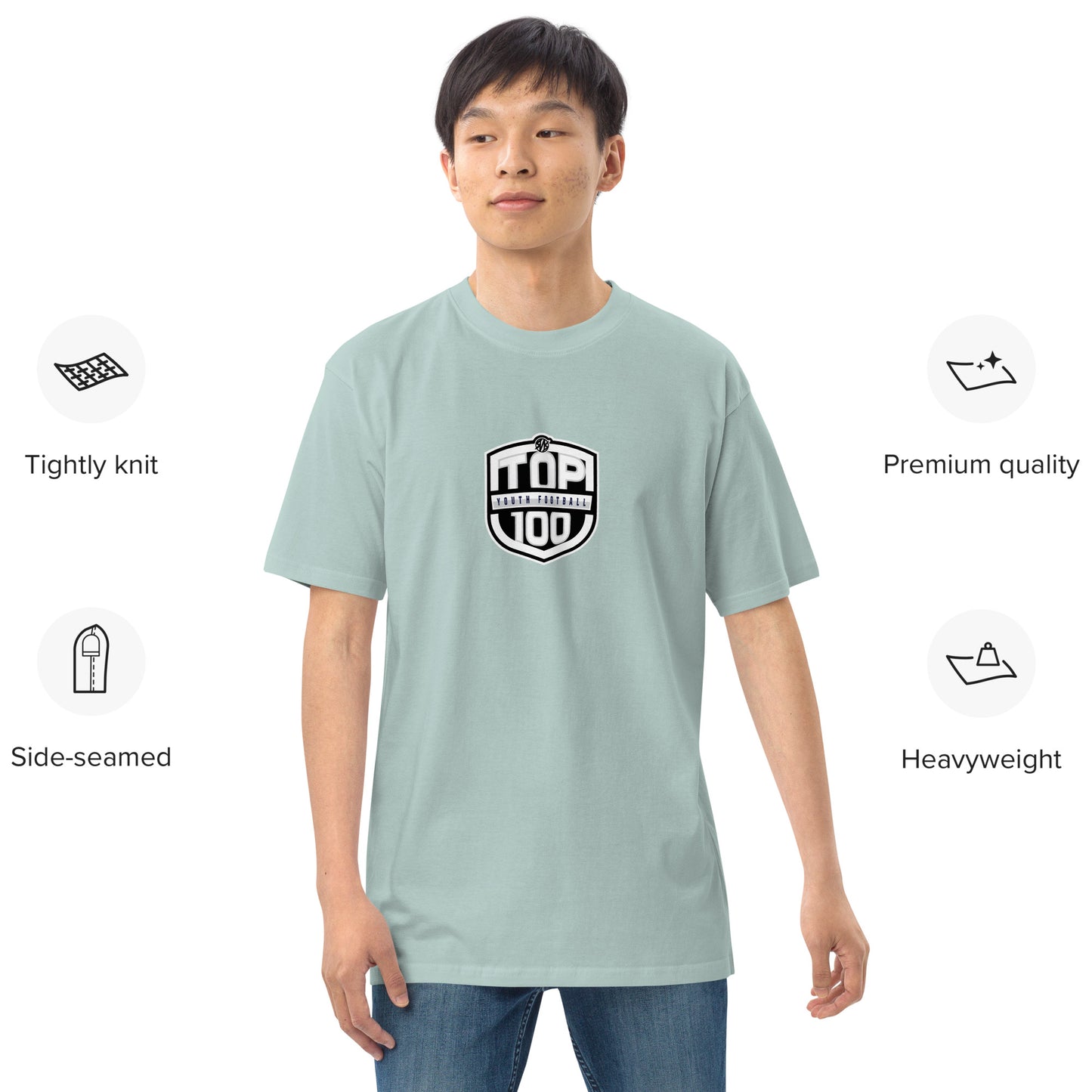 RNRTOP100 Men’s premium heavyweight tee