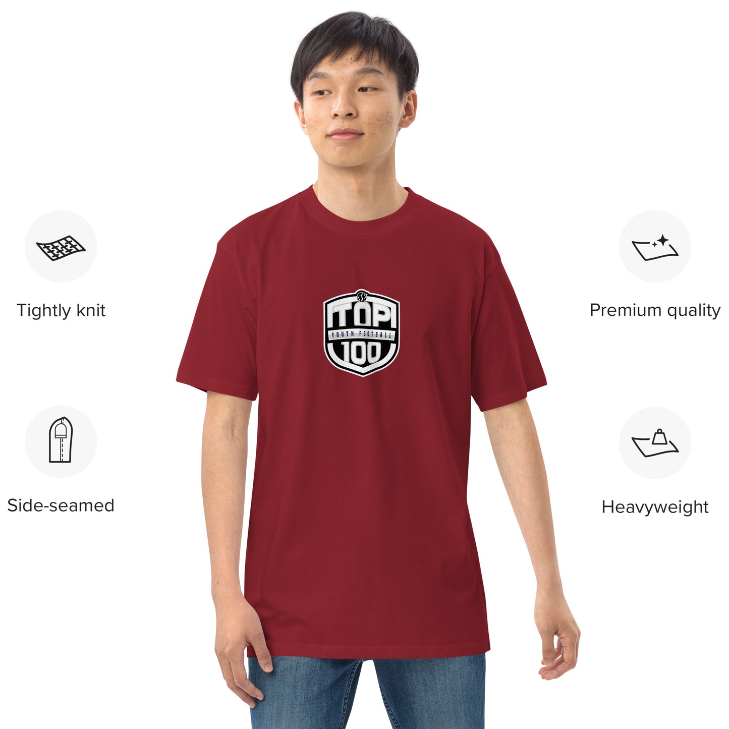 RNRTOP100 Men’s premium heavyweight tee