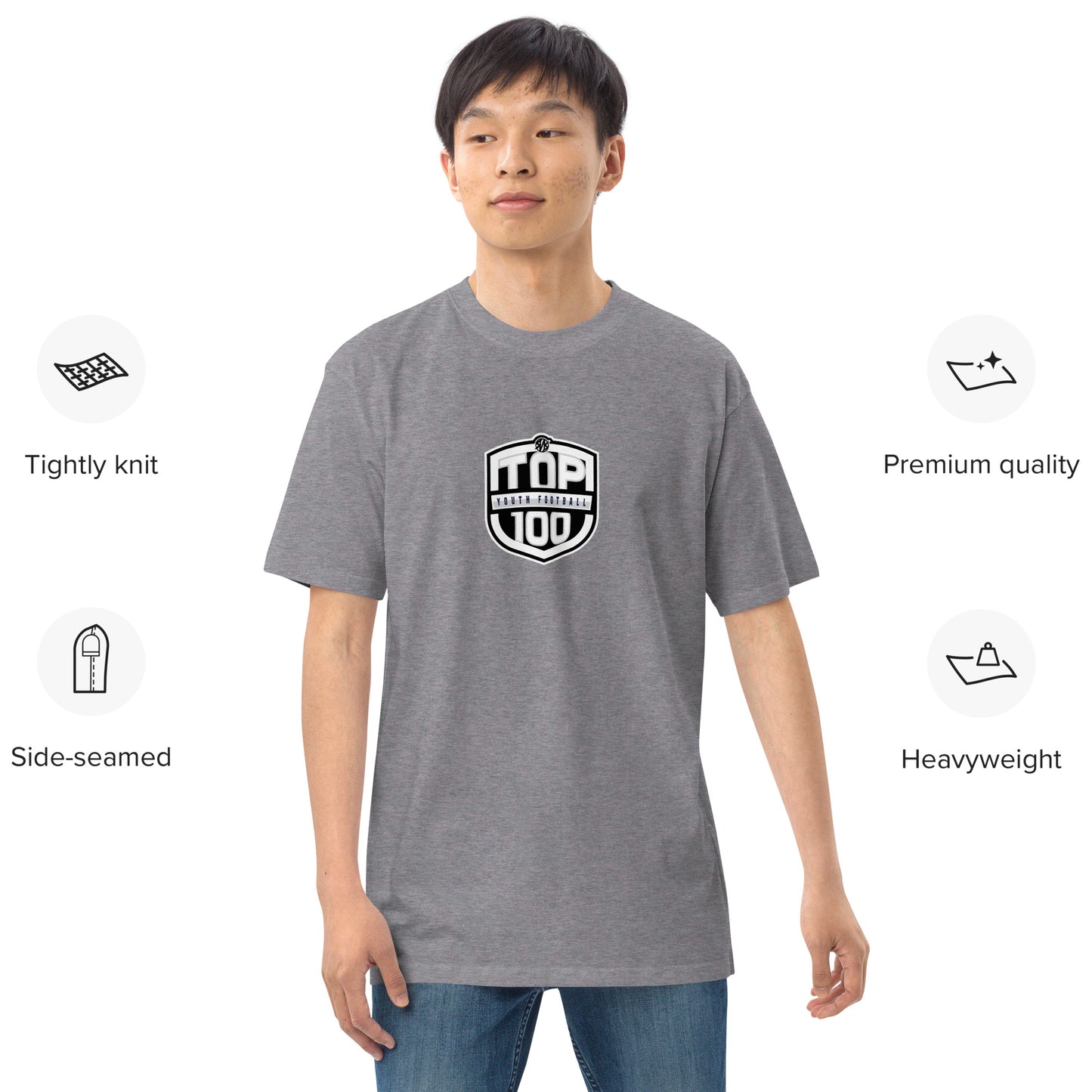 RNRTOP100 Men’s premium heavyweight tee