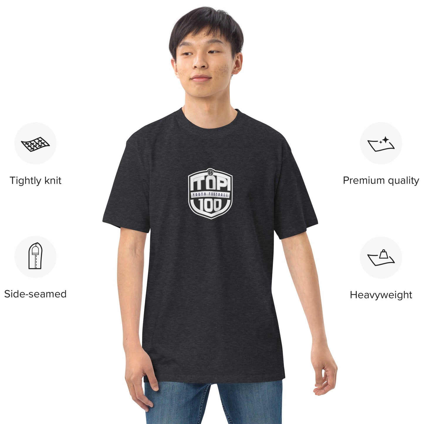 RNRTOP100 Men’s premium heavyweight tee